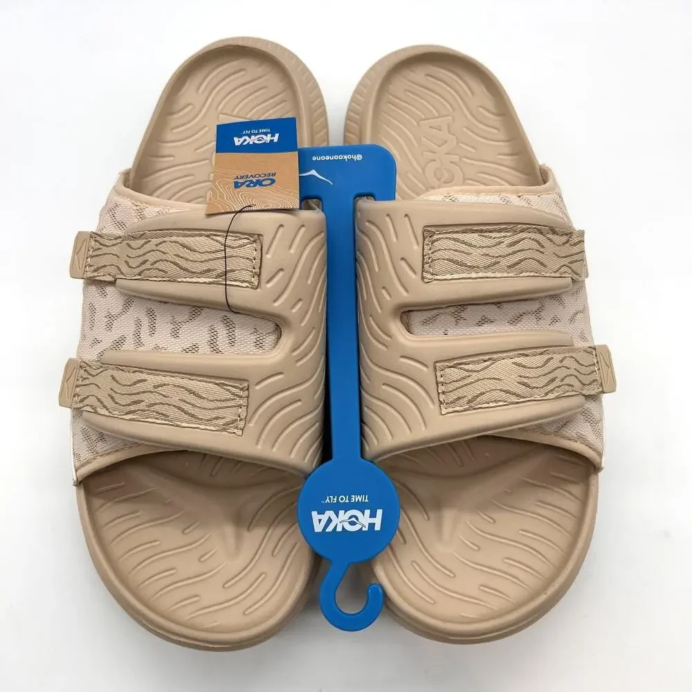 New HOKA Ora Luxe Sandals Mens 14 Shifting Sand Dune Recovery Slides 1134150